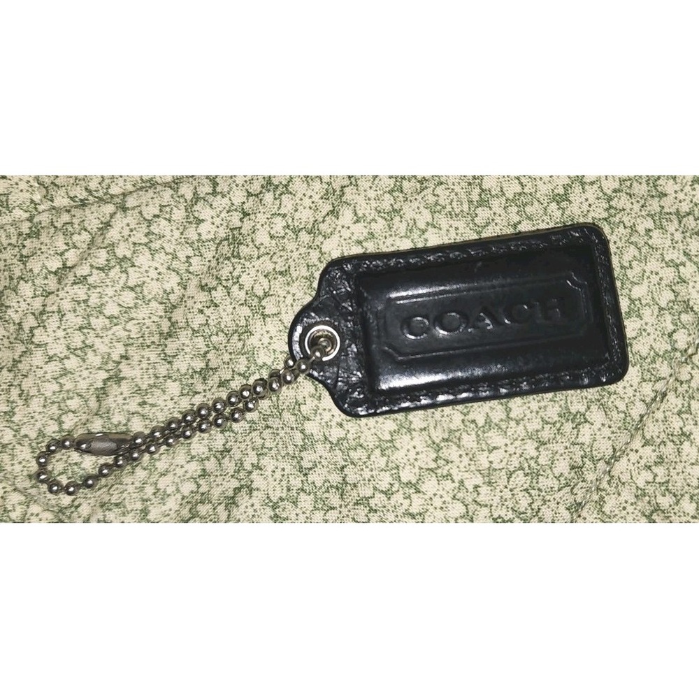 COACH VINTAGE Bag Hang Tag 1" x 2.25" Charm Keychain Fob Black Patent Leather